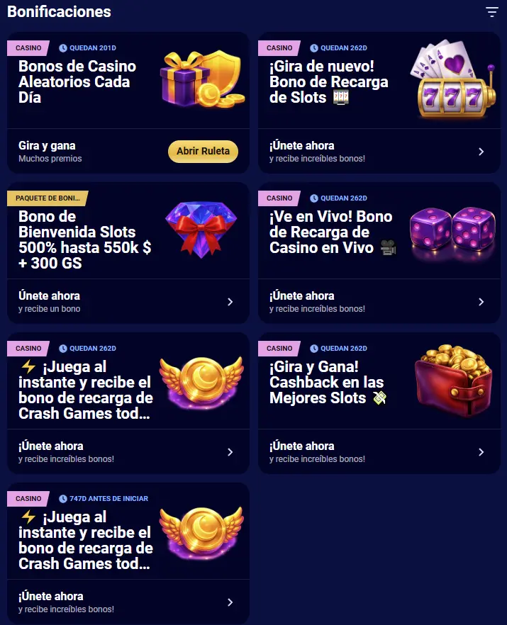Bonos de hoy en Spinay Casino